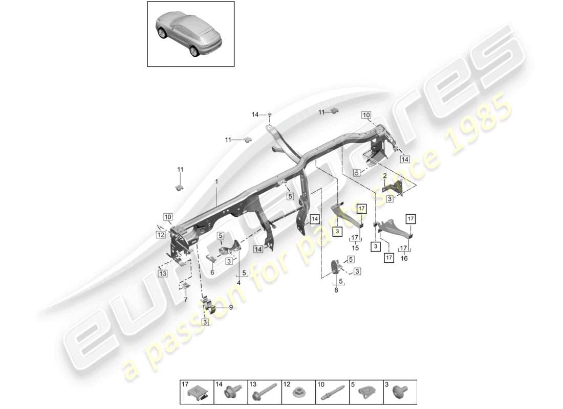 a part diagram from the porsche 2022 (macan) parts catalogue