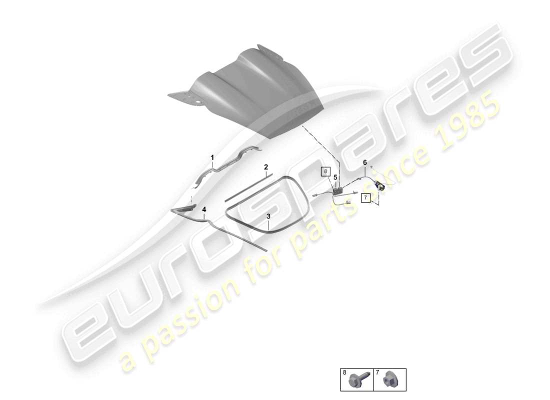 a part diagram from the porsche 2021 (718 boxster spyder) parts catalogue