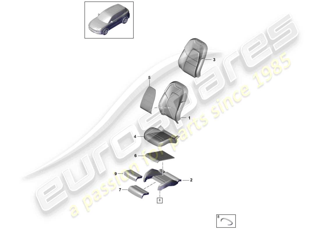 a part diagram from the porsche 2021 (cayenne e3 9ya/9yb) parts catalogue