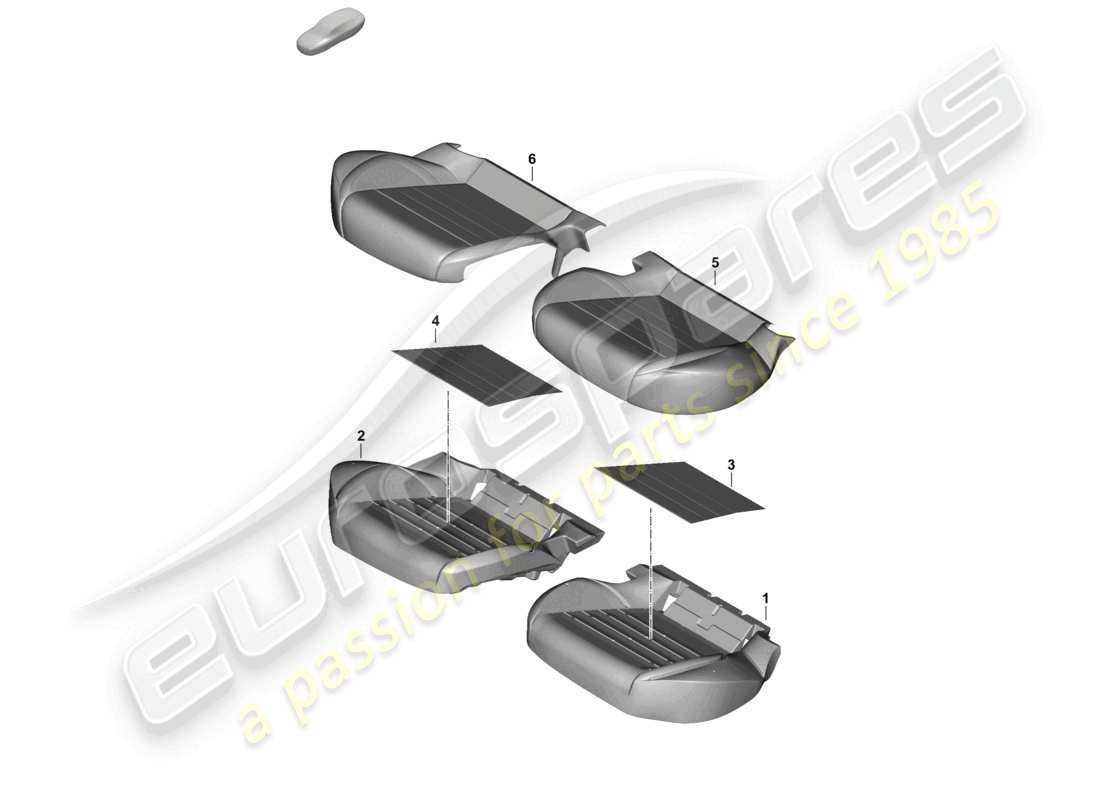 porsche 2025 (panamera 976) foam part rear seat cushion seat cover parts diagram