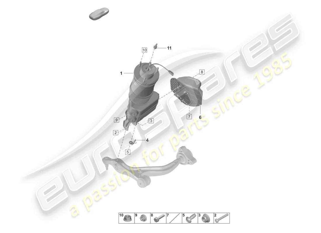 porsche 2023 (taycan 9j1-1) air suspension parts diagram