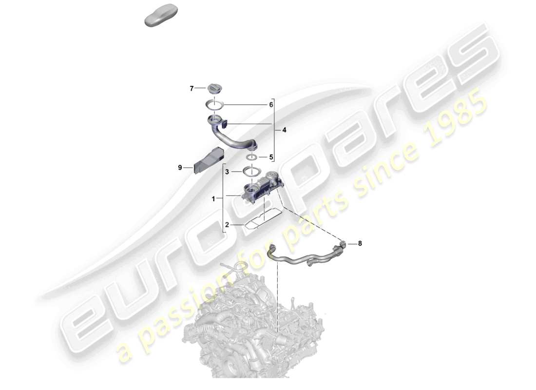 porsche 2024 (cayenne e3 pa) ventilation for cylinder block oil separator part diagram