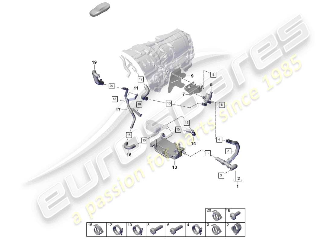 porsche 2026 (cayenne e3 pa) coolant cooling system cayenne s part diagram