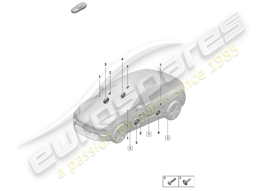 a part diagram from the porsche 2024 (macan-e) parts catalogue