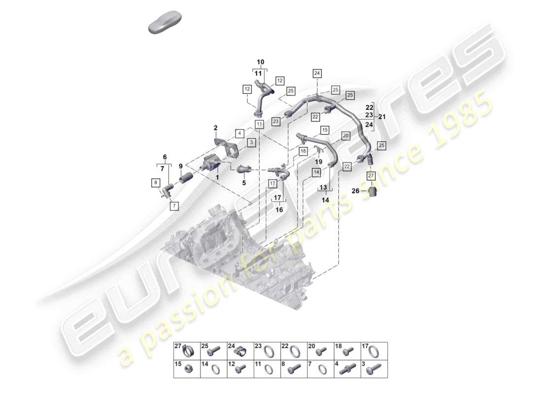 porsche 2021 (panamera 971-2) coolant cooling system 2 part diagram