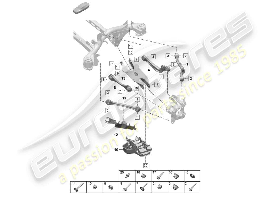 porsche 2025 (macan-e) wishbone guide part diagram