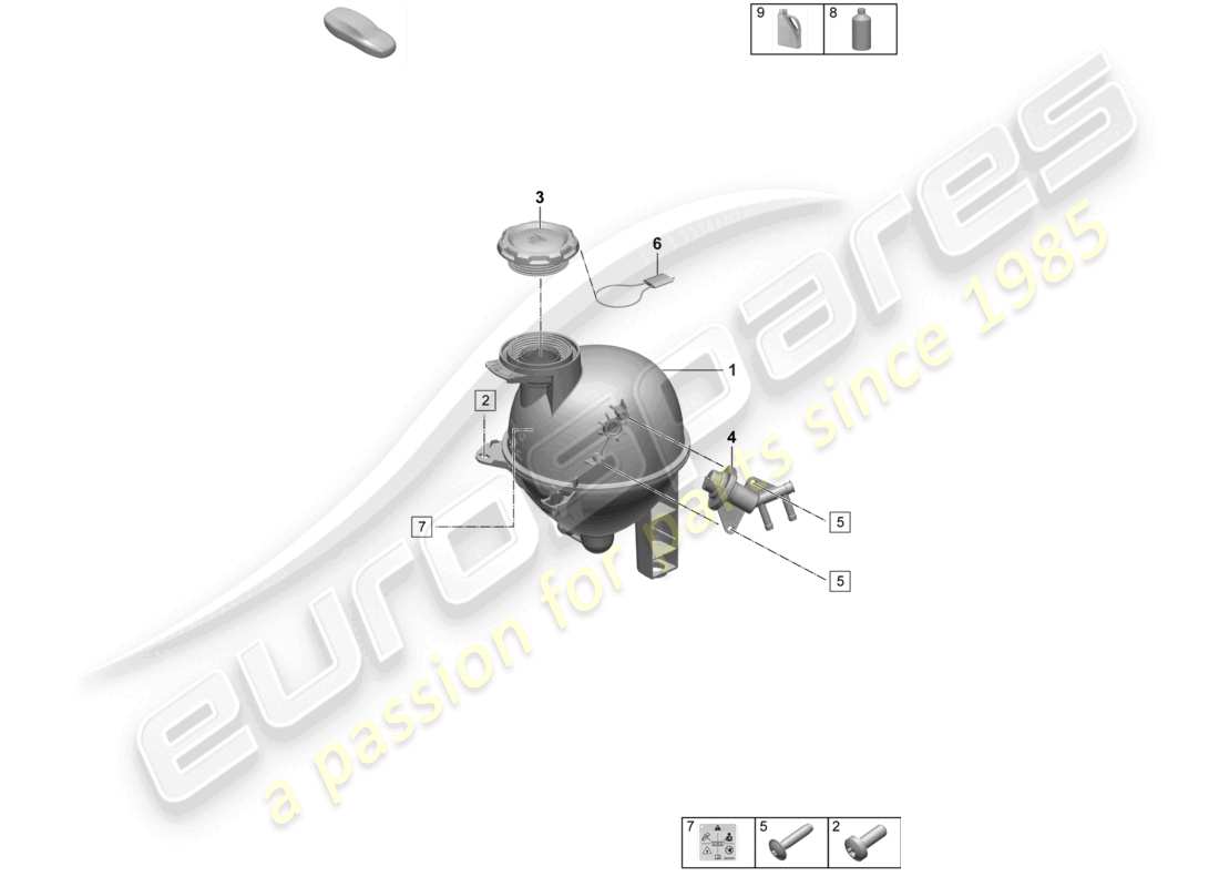 porsche 2025 (macan-e) coolant expansion tank part diagram