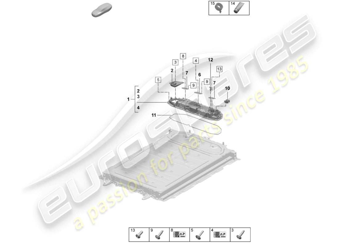 porsche 2024 (macan-e) spare battery electric drive control unit for battery monitoring see workshop manual part diagram