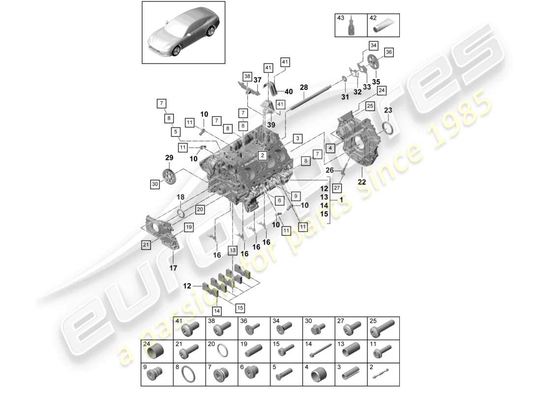 a part diagram from the porsche panamera parts catalogue