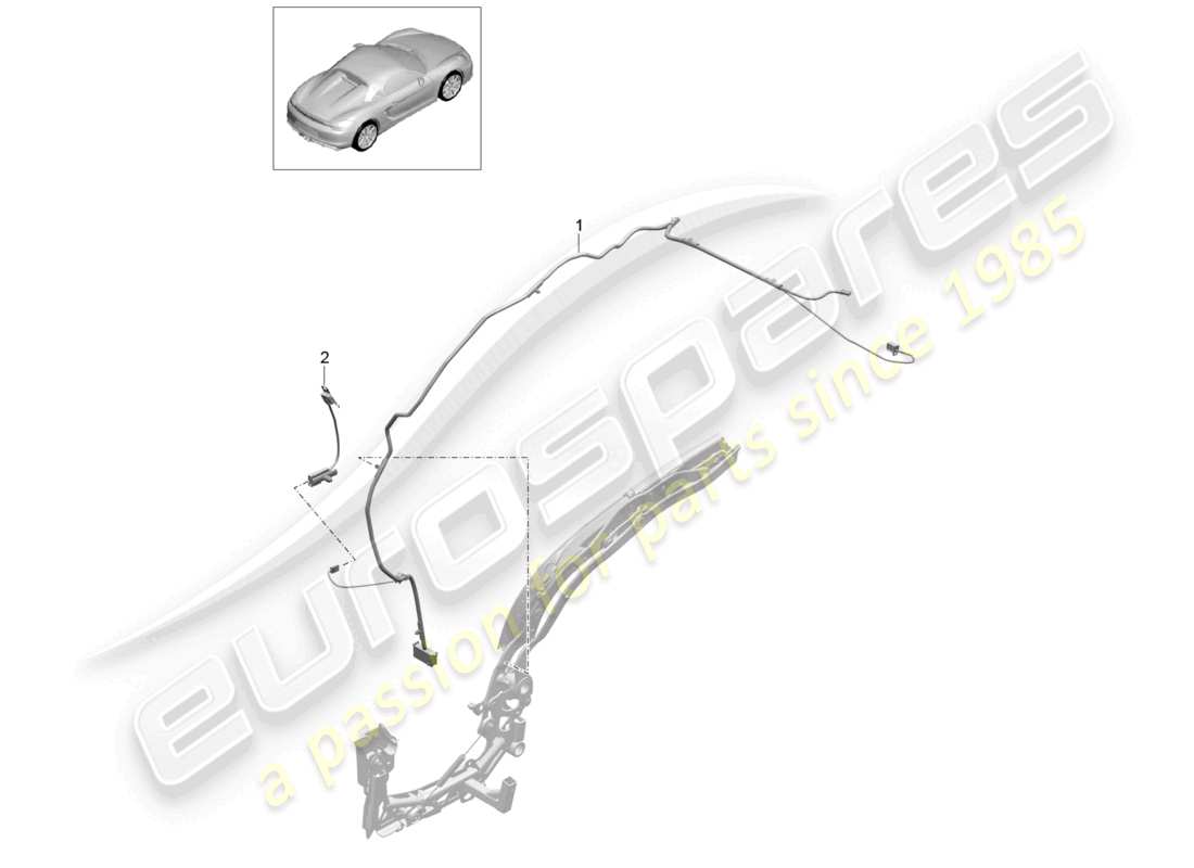 porsche 2025 (718 boxster) convertible top wire set part diagram