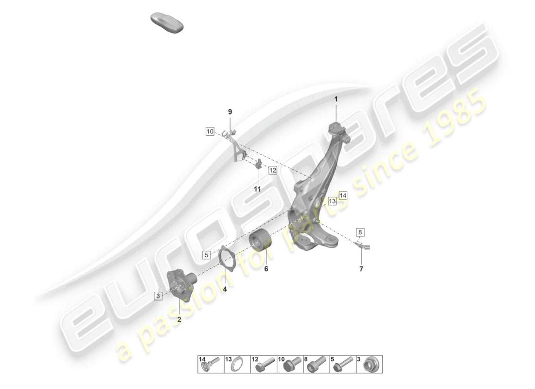 porsche 2021 (panamera 971-2) wheel carrier swivel mounting wheel hub part diagram
