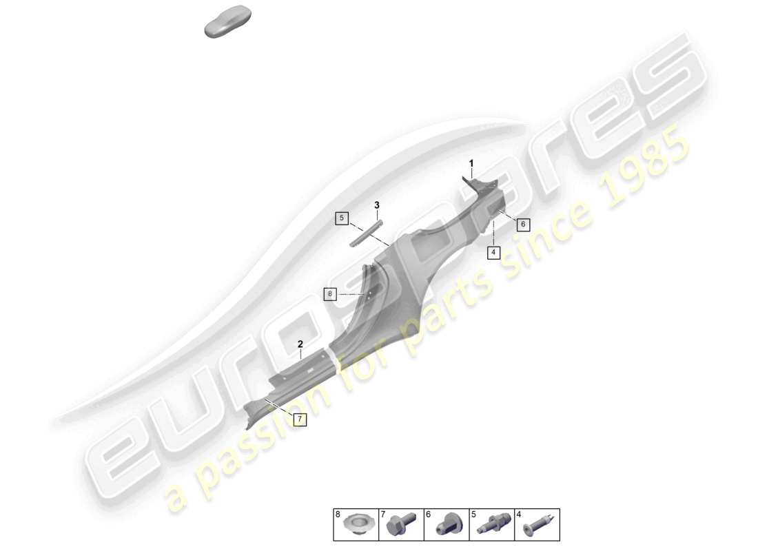 porsche 2025 (992-2) side part cabriolet parts diagram