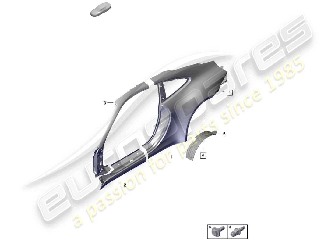 porsche 2022 (992-1 turbo / s) side part outer sport classic parts diagram