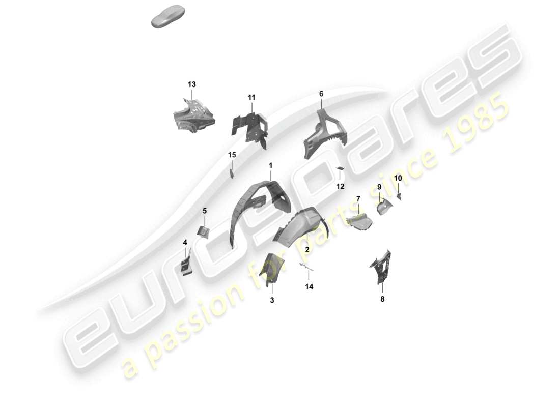 porsche 2025 (taycan 9j1-2) side panel, inner rear wheel housing parts diagram