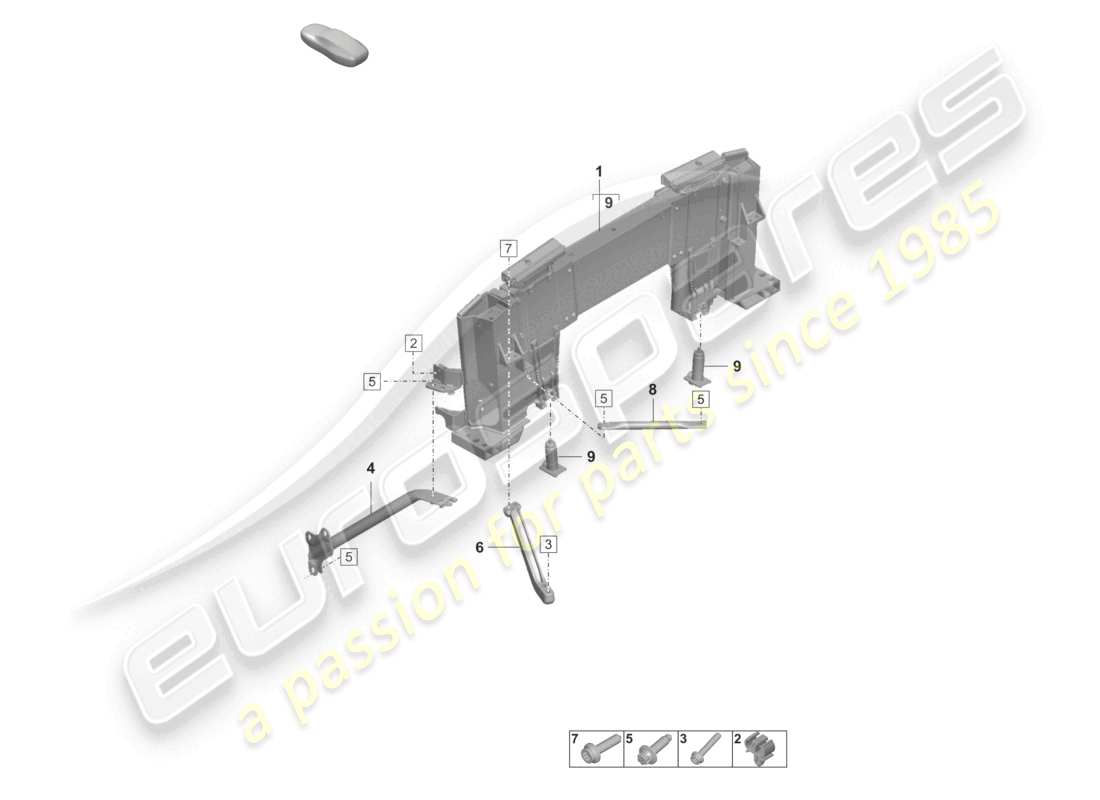 porsche 2026 (992-2 turbo / s) overroll protection roll bar parts diagram