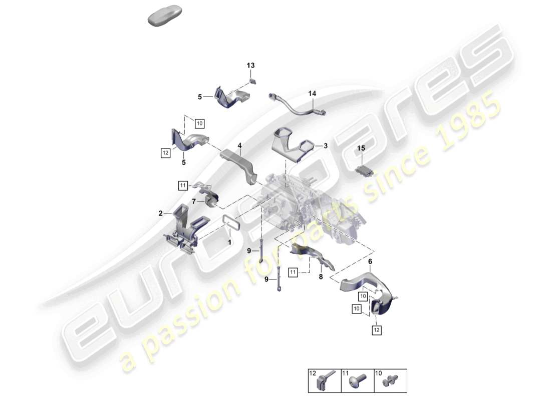 porsche 2023 (cayenne e3 pa) air conditioning lhd air guide dashboard part diagram