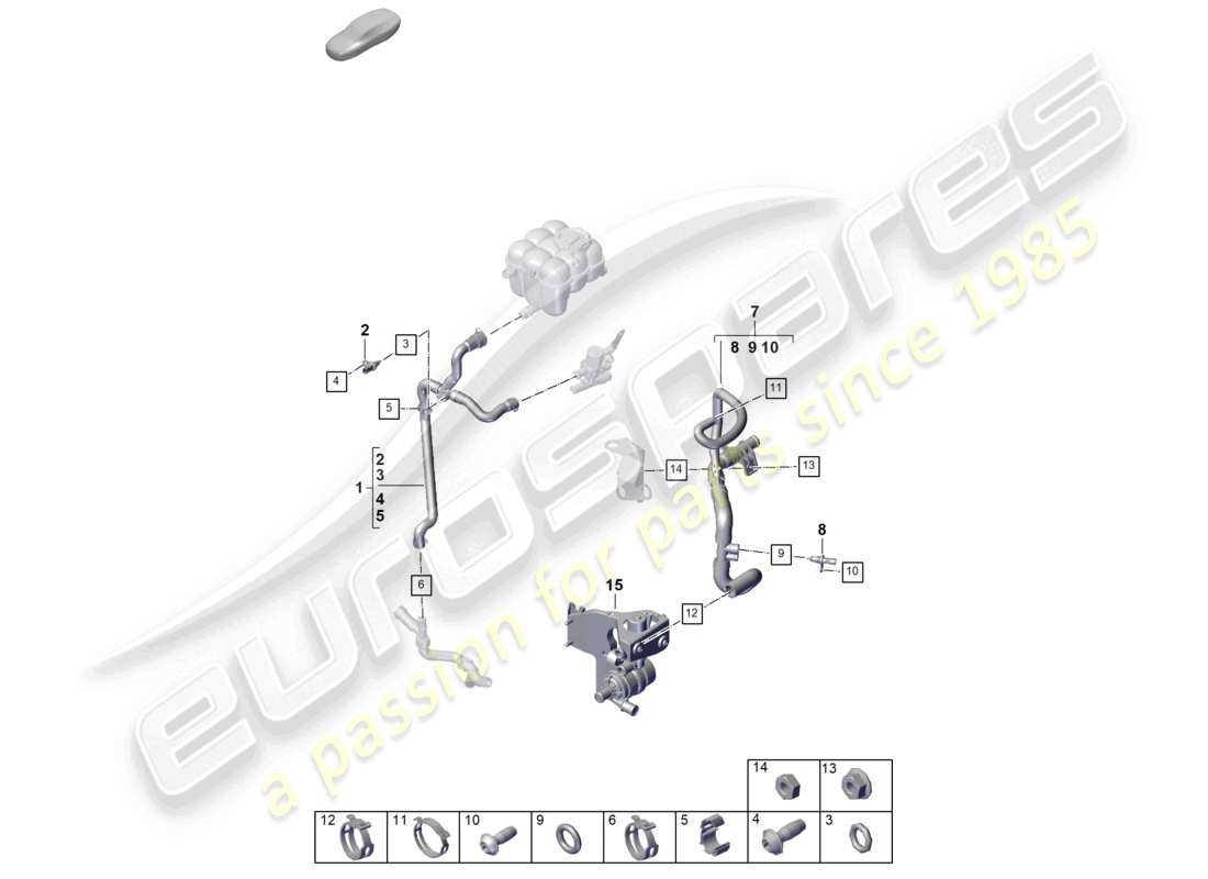 porsche 2024 (cayenne e3 pa) coolant cooling system part diagram
