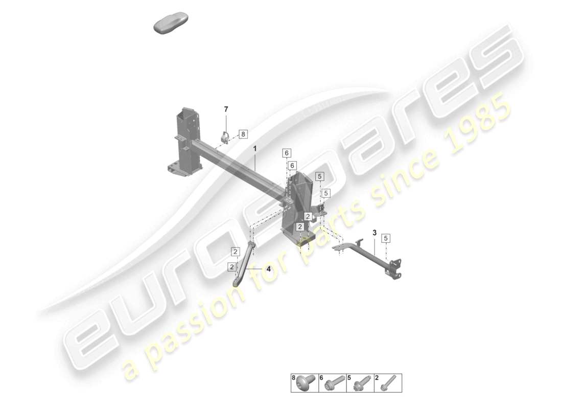 porsche 2021 (992-1) retaining frame and accessories part diagram
