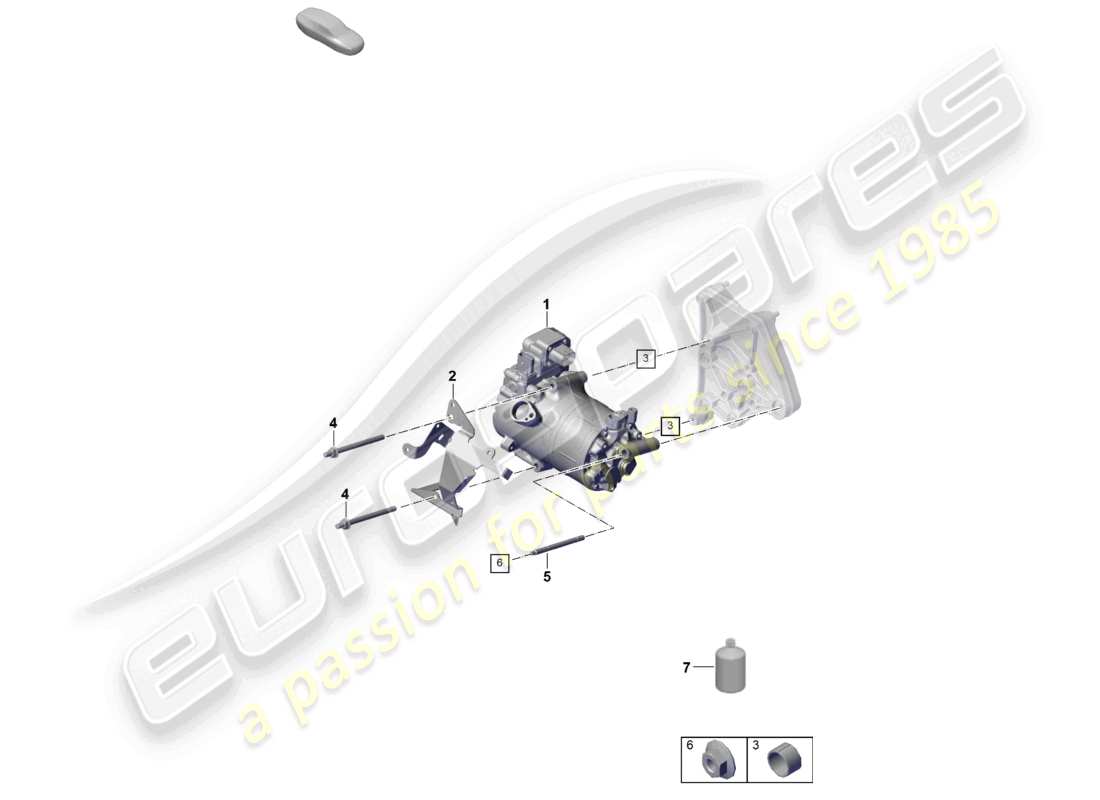 porsche 2023 (cayenne e3 pa) electric a/c compressor part diagram
