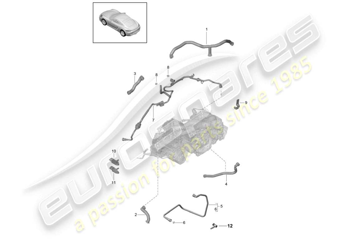 porsche 2024 (718 cayman) crankcase housing ventilation component tank ventilation vacuum pump parts diagram