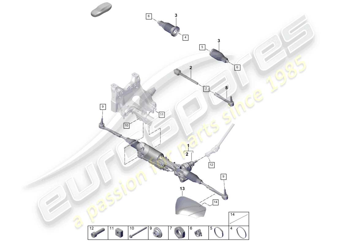 porsche 2024 (cayenne e3 pa) steering gear accessories part diagram