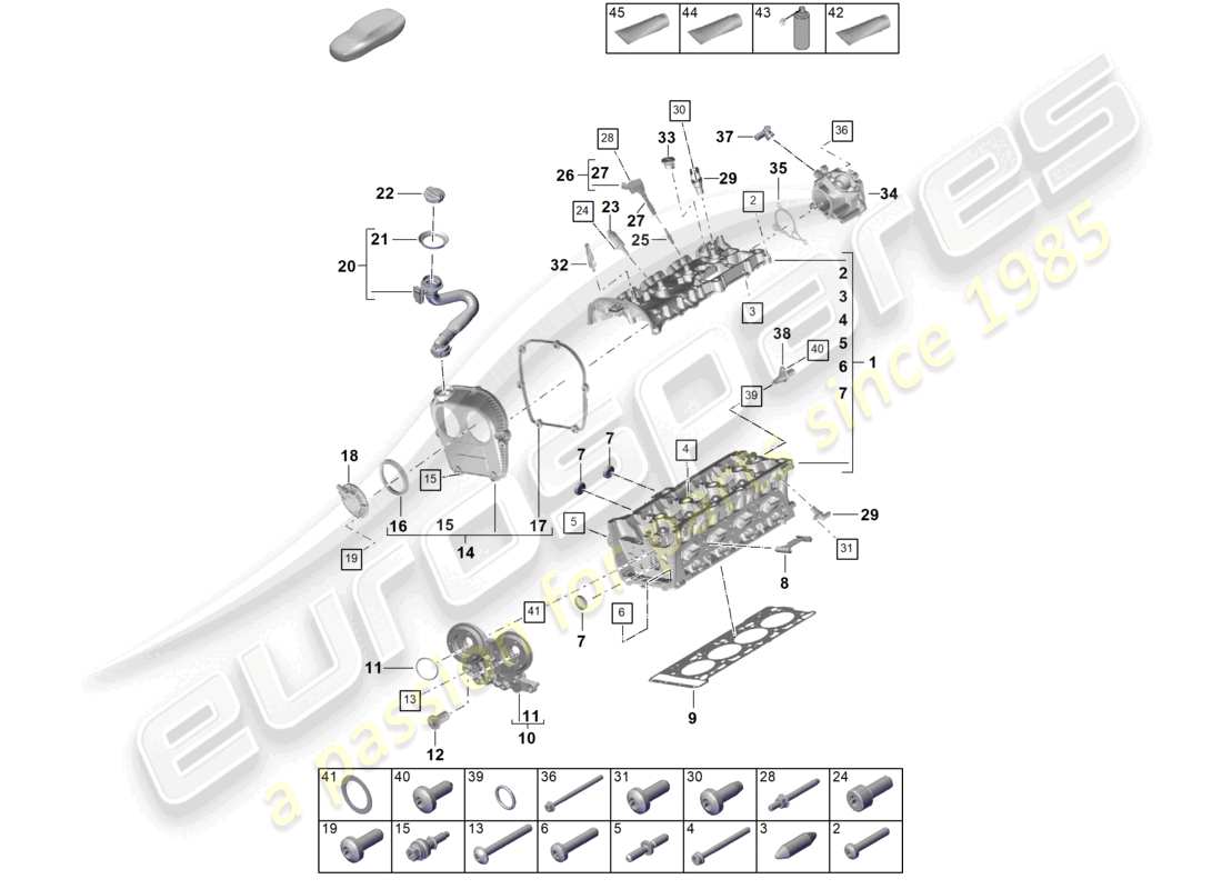 porsche 2023 (cayenne e3 pa) cylinder head vacuum pump part diagram
