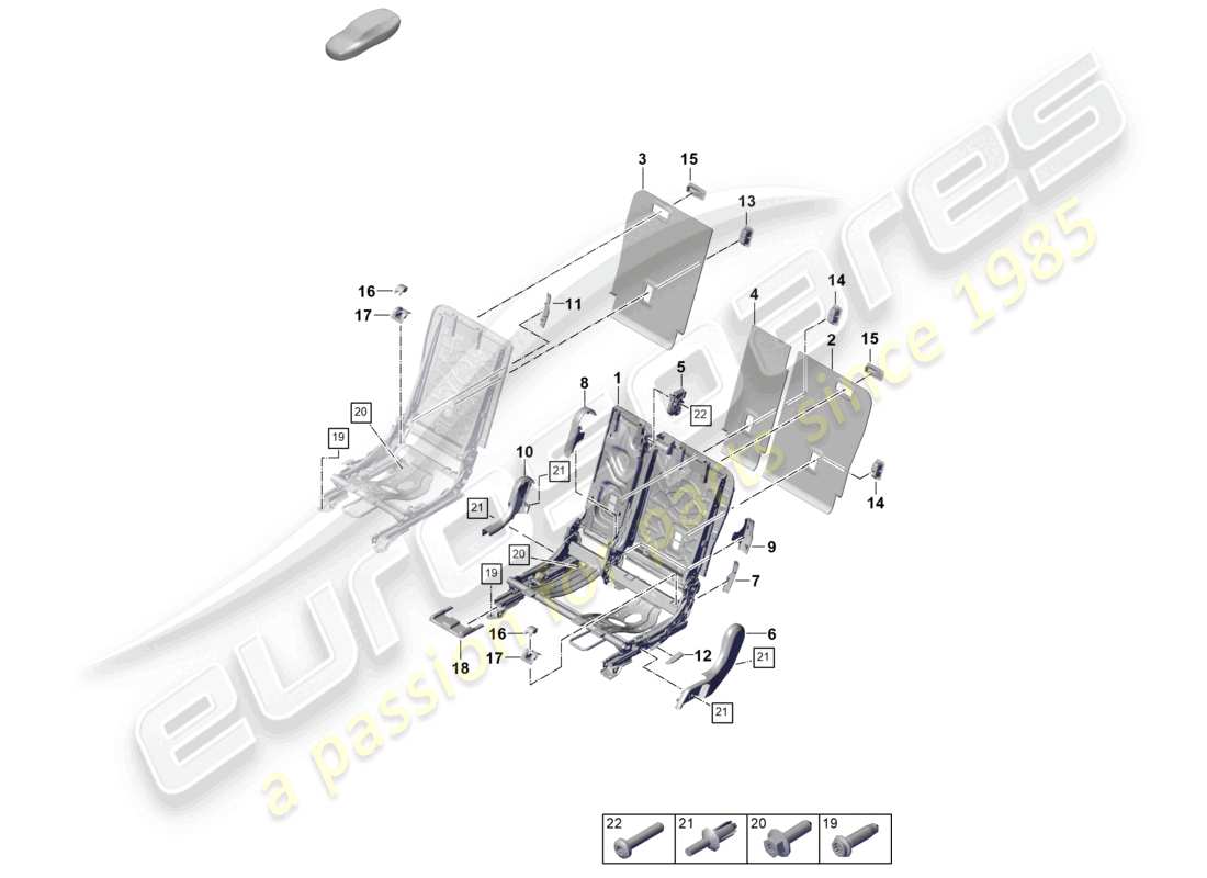 porsche 2025 (cayenne e3 pa) back seat backrest accessories for sports seat part diagram