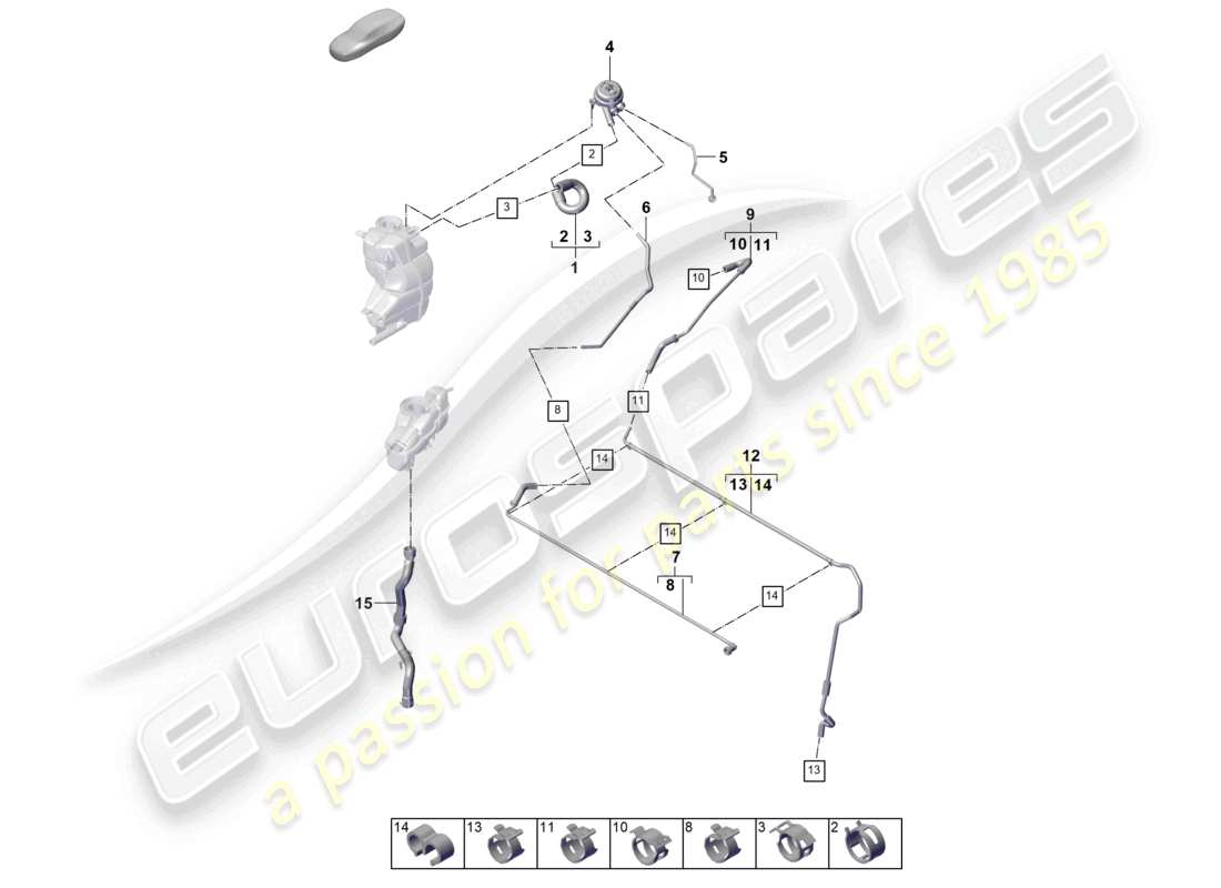 porsche 2025 (panamera 976) coolant cooling system parts diagram