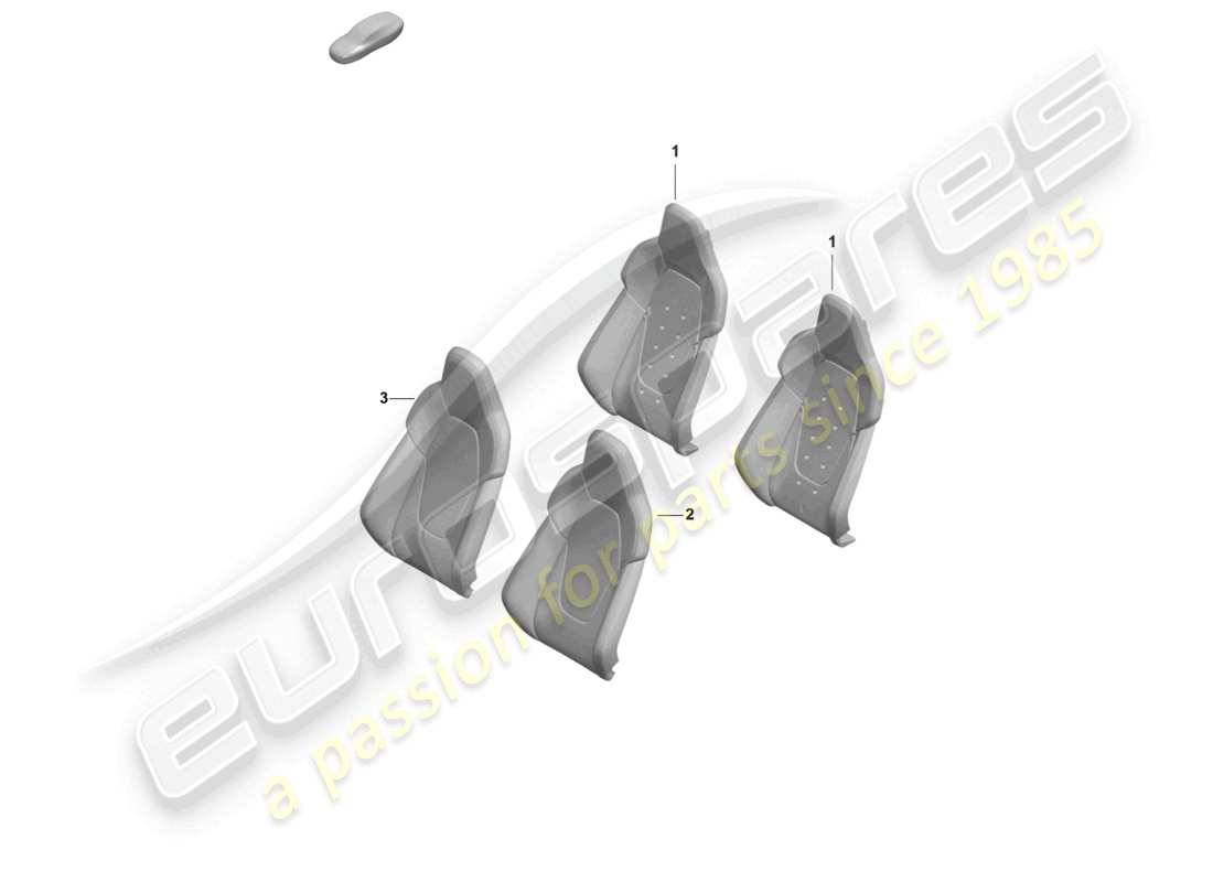 porsche 2022 (992-1 gt3/rs/st) foam part backrest cover sports seat plus parts diagram