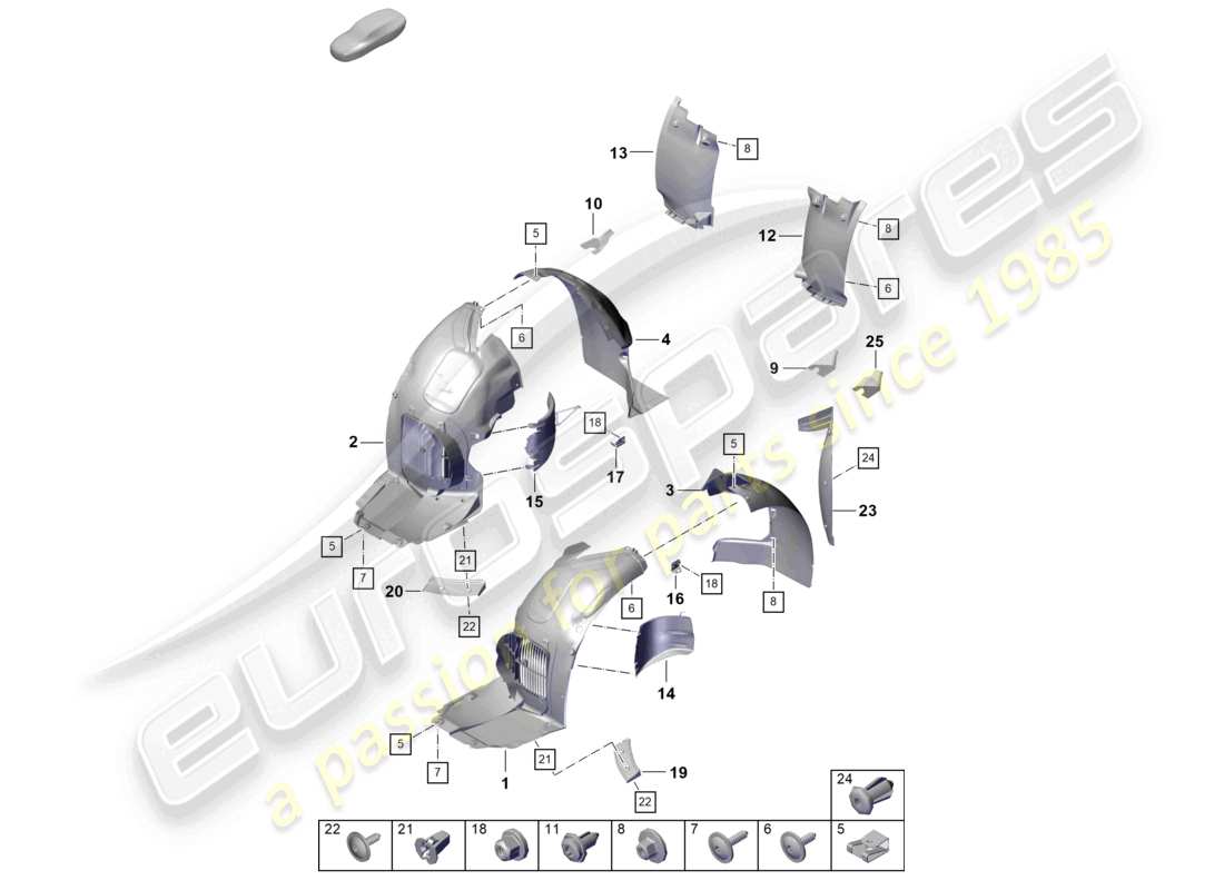 a part diagram from the porsche 2024 (718 boxster spyder) parts catalogue