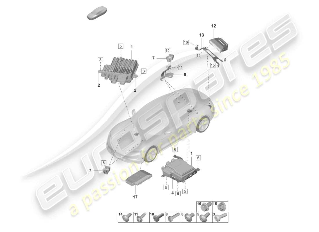 a part diagram from the porsche taycan parts catalogue