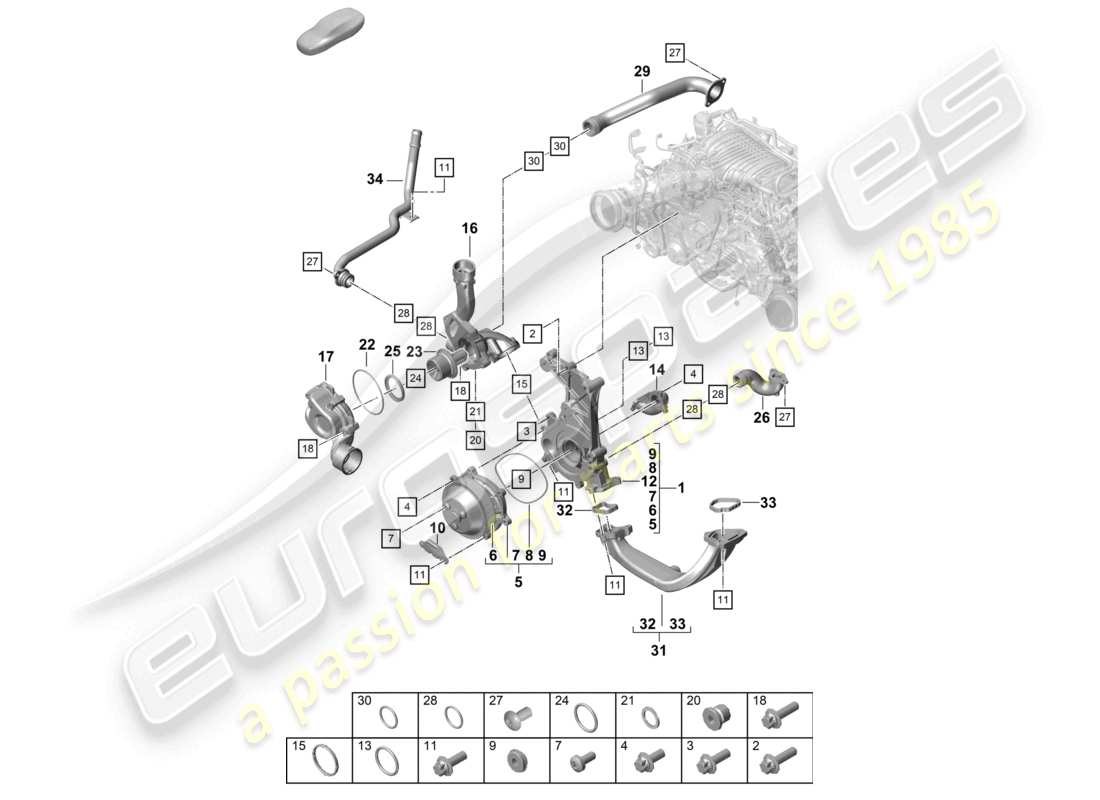 a part diagram from the porsche 2024 (718 boxster spyder) parts catalogue