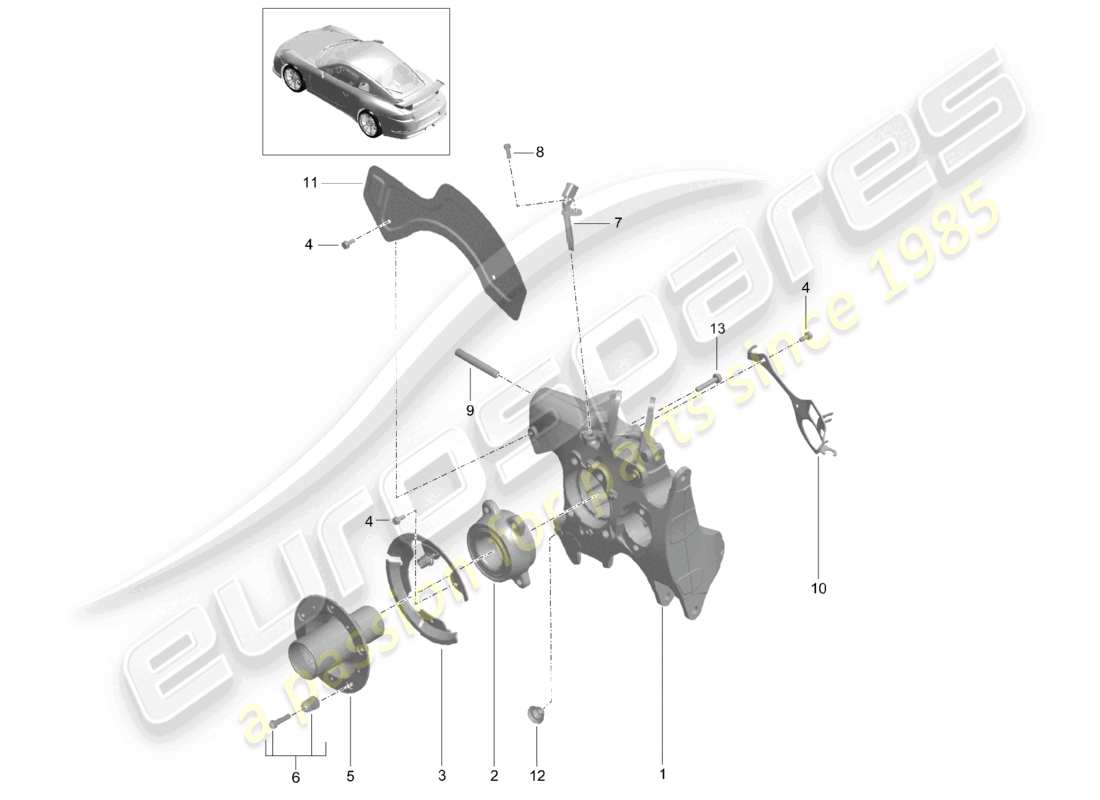 a part diagram from the porsche 991 parts catalogue