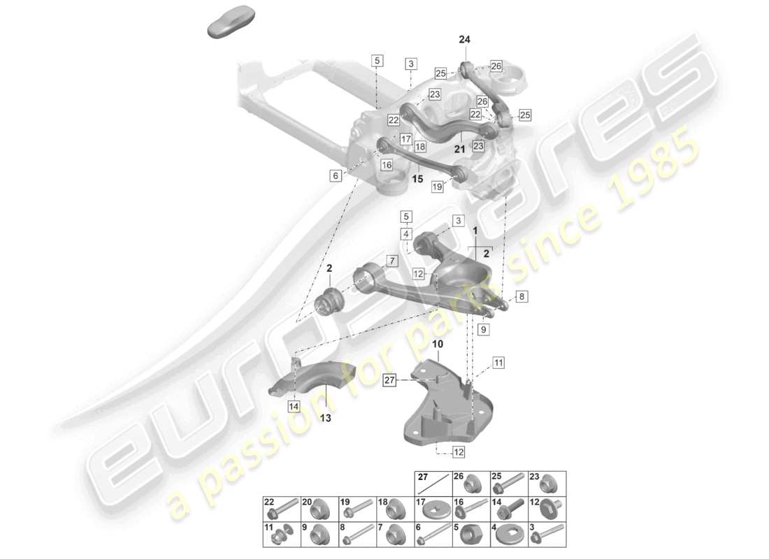 a part diagram from the porsche taycan parts catalogue