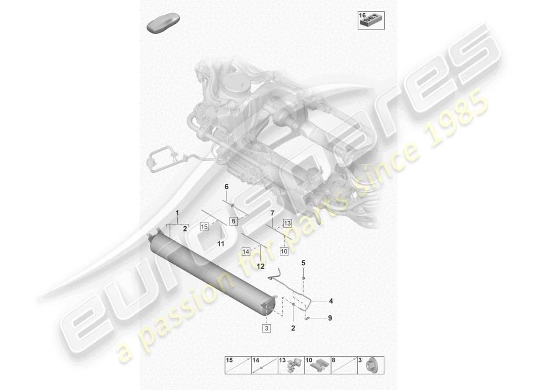 a part diagram from the porsche taycan parts catalogue