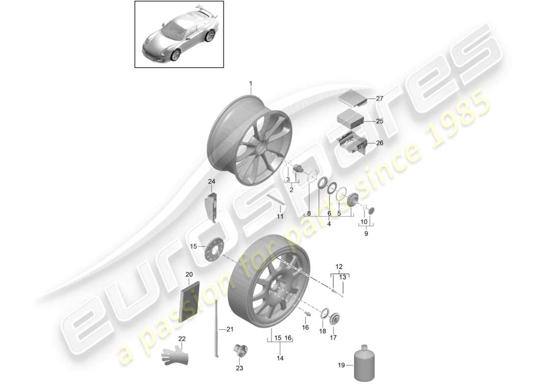 a part diagram from the porsche 991 parts catalogue