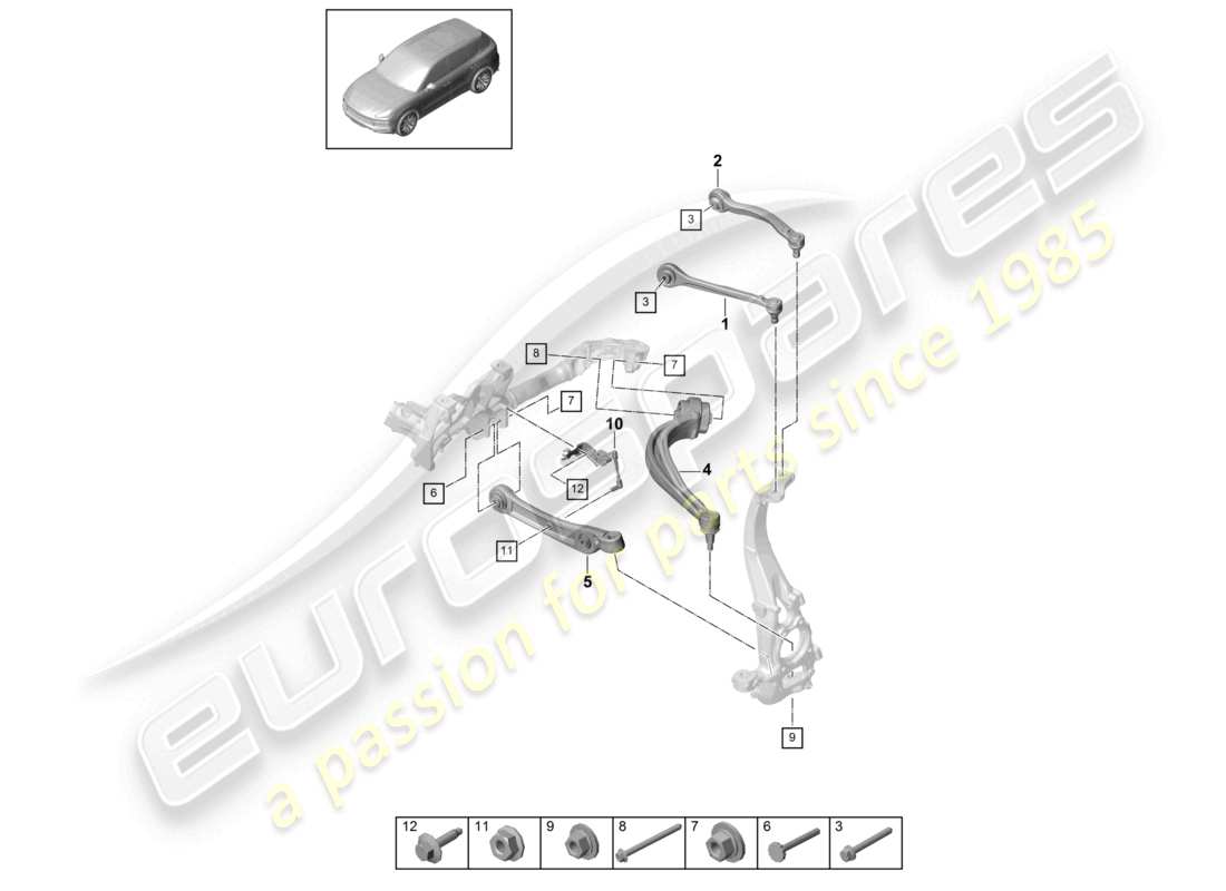 a part diagram from the porsche 2023 (cayenne e3 9ya/9yb) parts catalogue