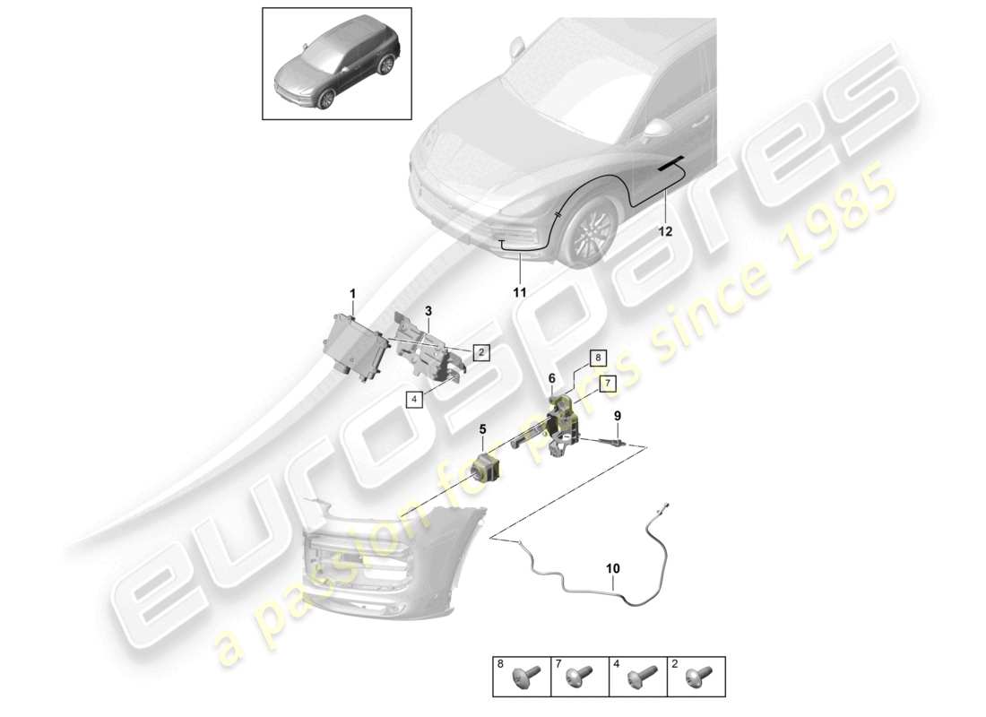 a part diagram from the porsche 2023 (cayenne e3 9ya/9yb) parts catalogue
