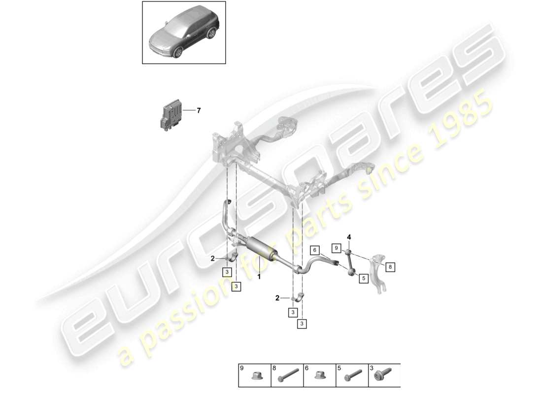 a part diagram from the porsche cayenne parts catalogue