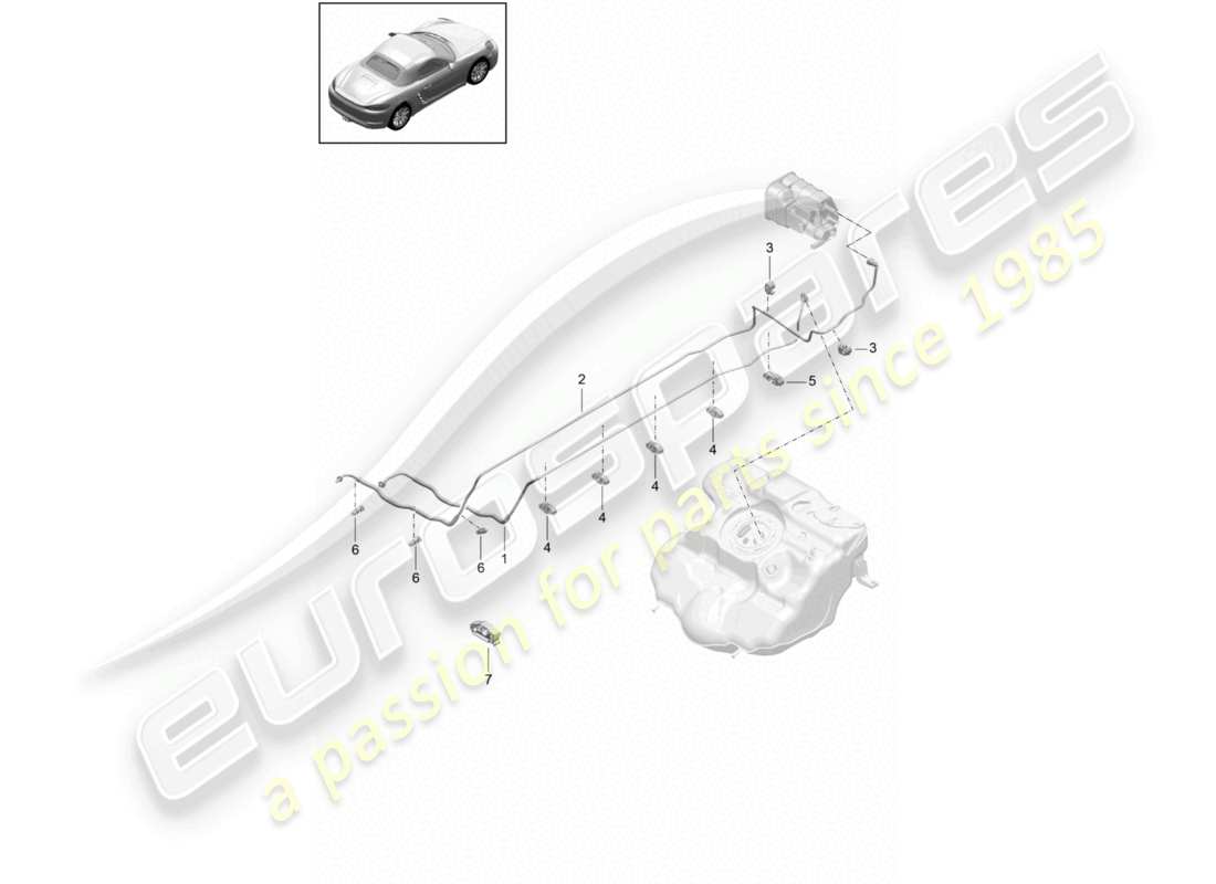 a part diagram from the porsche 2025 (718 boxster) parts catalogue