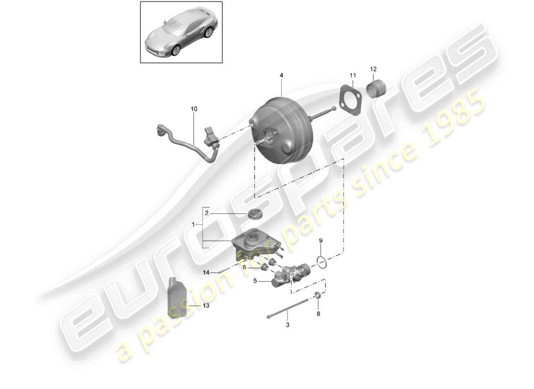 a part diagram from the porsche 2018 (991-2 turbo) parts catalogue