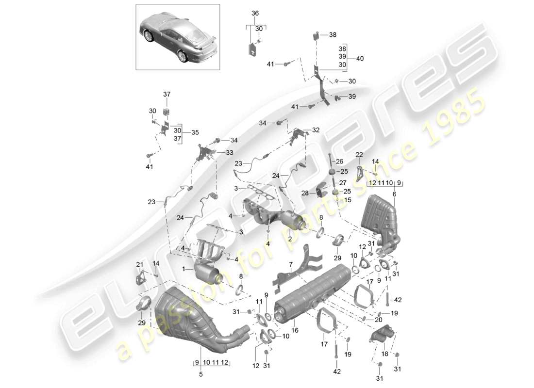 a part diagram from the porsche 991 parts catalogue