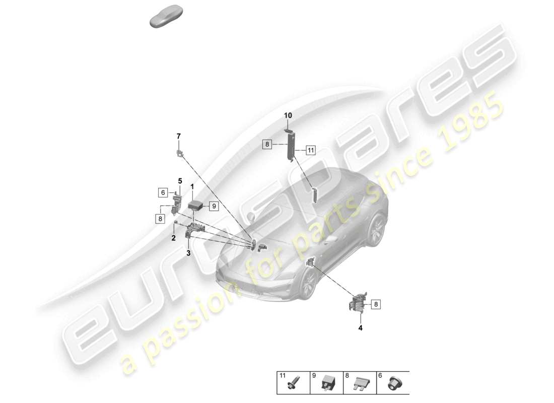 a part diagram from the porsche taycan parts catalogue