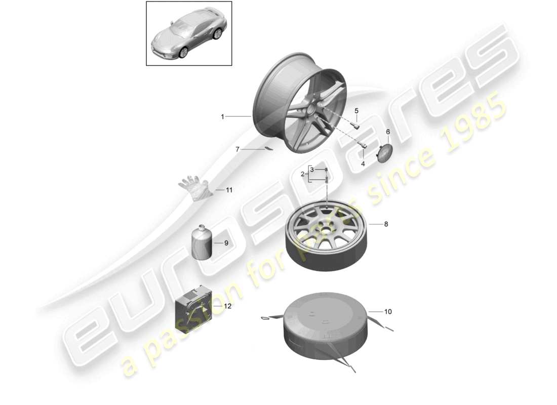 a part diagram from the porsche 991 parts catalogue