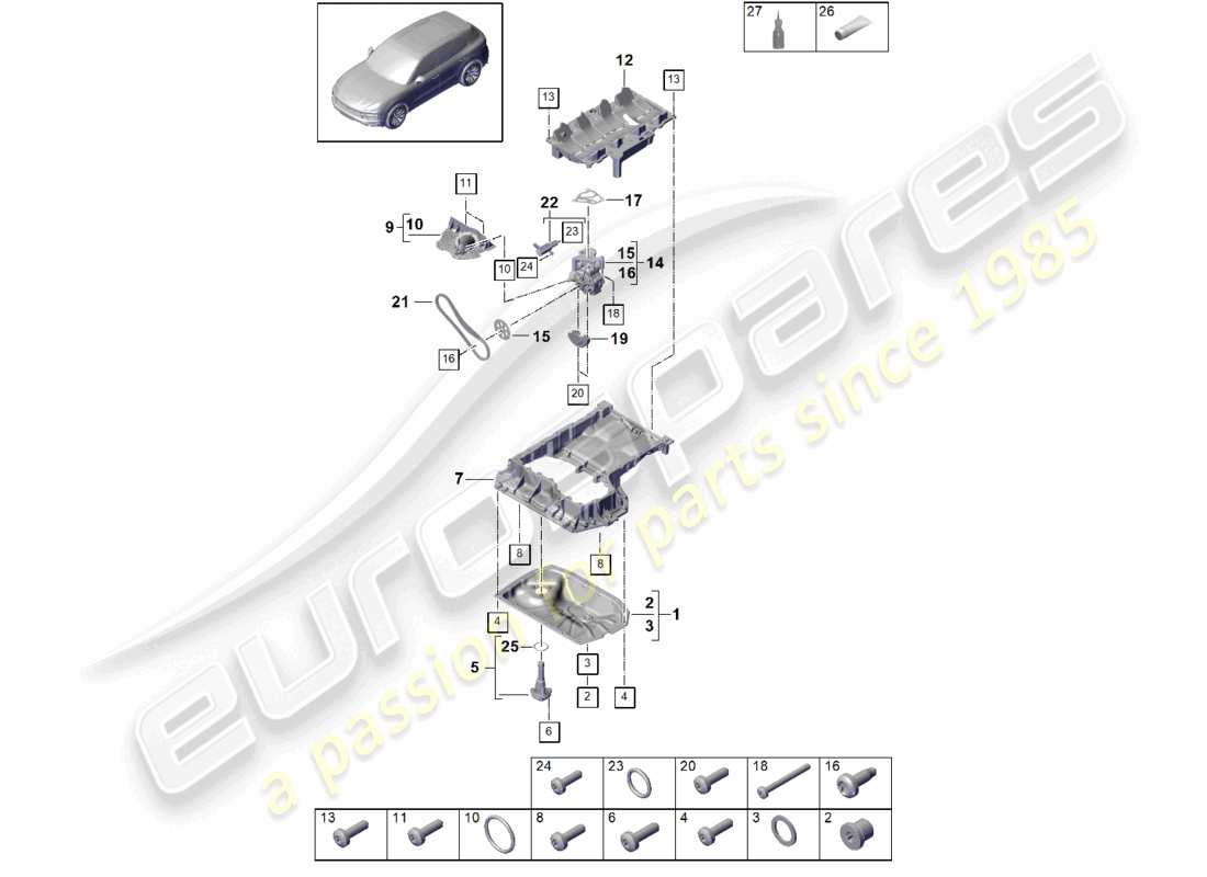 a part diagram from the porsche 2022 (cayenne e3 9ya/9yb) parts catalogue