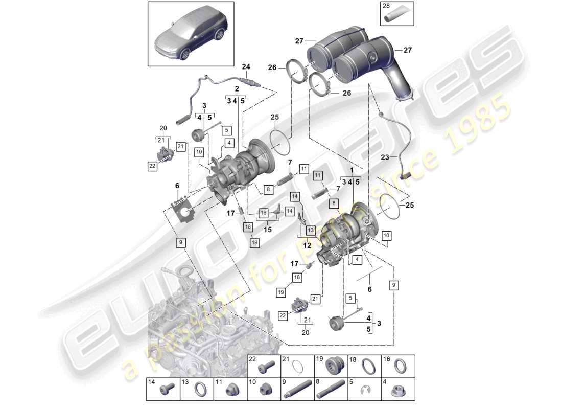 a part diagram from the porsche 2023 (cayenne e3 9ya/9yb) parts catalogue