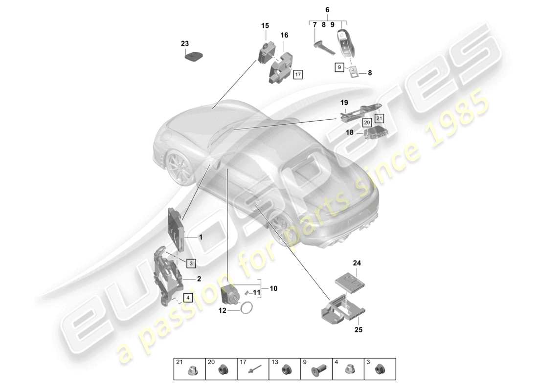a part diagram from the porsche 2022 (718 boxster spyder) parts catalogue