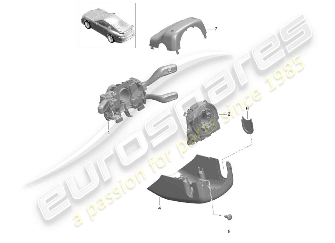a part diagram from the porsche 2021 (991-2 r/gt3/rs) parts catalogue