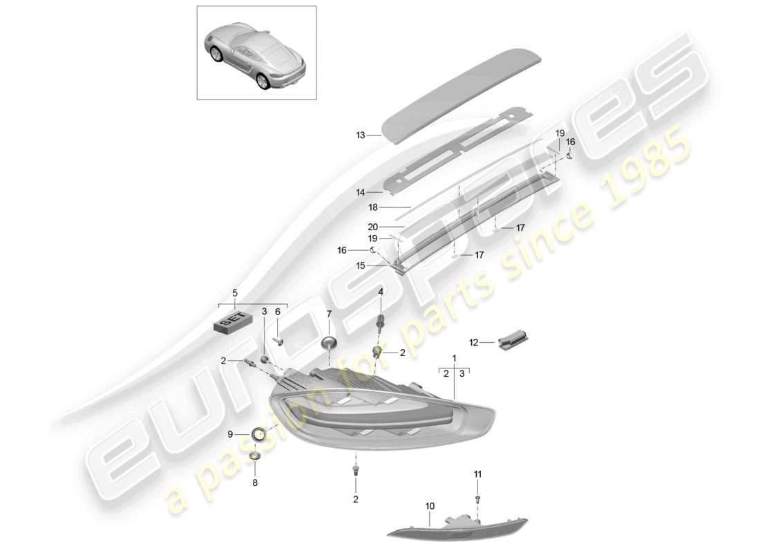 a part diagram from the porsche 2024 (718 cayman) parts catalogue