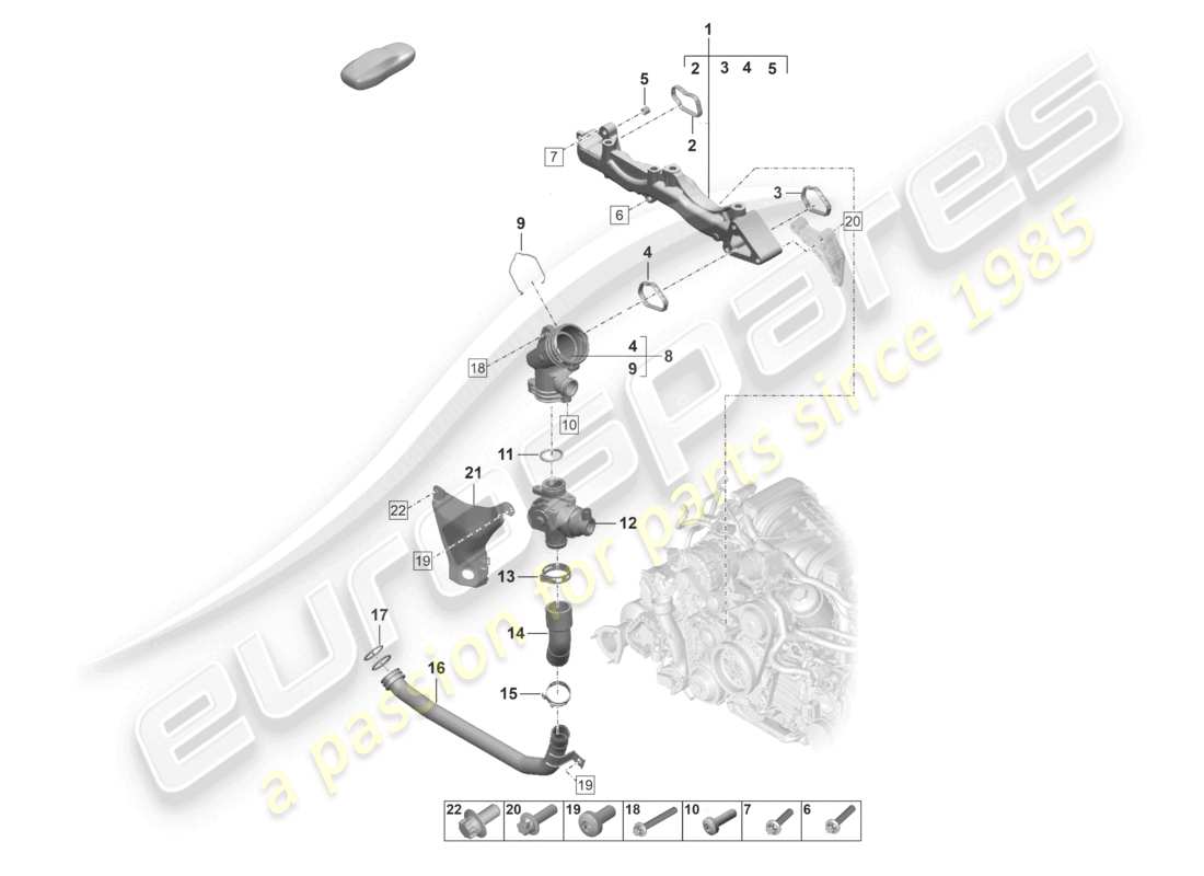 a part diagram from the porsche 992 parts catalogue